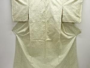 アンティーク　花に抽象模様織り出し手織り紬着物